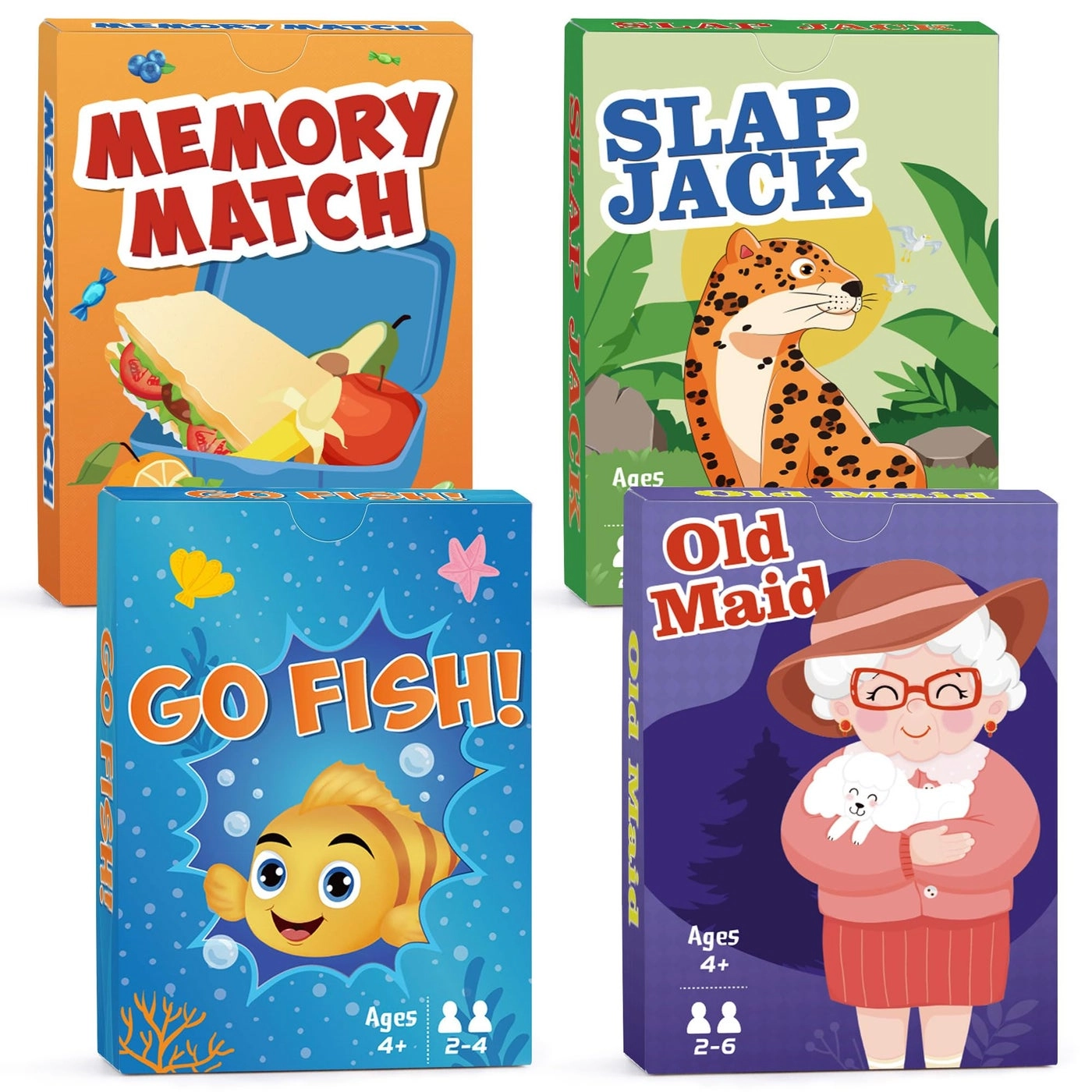 Timenued Go Fish + Old Maid + Slap Jack + Memory Match