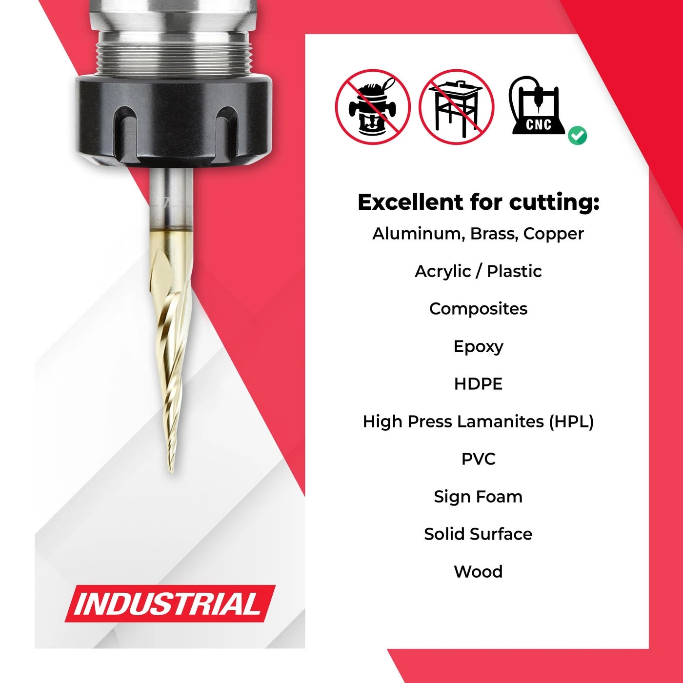 Up Cut Spiral CNC Router Bits - 1/32 1/4