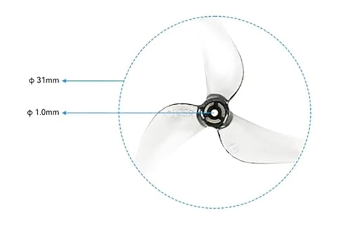 31mm 3 Blade Propellers - 1mm Shaft 0702 Compatible