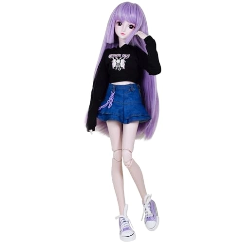Ball Jointed BJD Doll - 56cm Plastic Purple