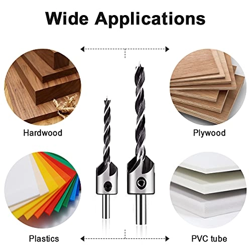 Countersink Drill Bits - High Carbon Steel 4 Pcs 3mm 4mm 5mm 6mm