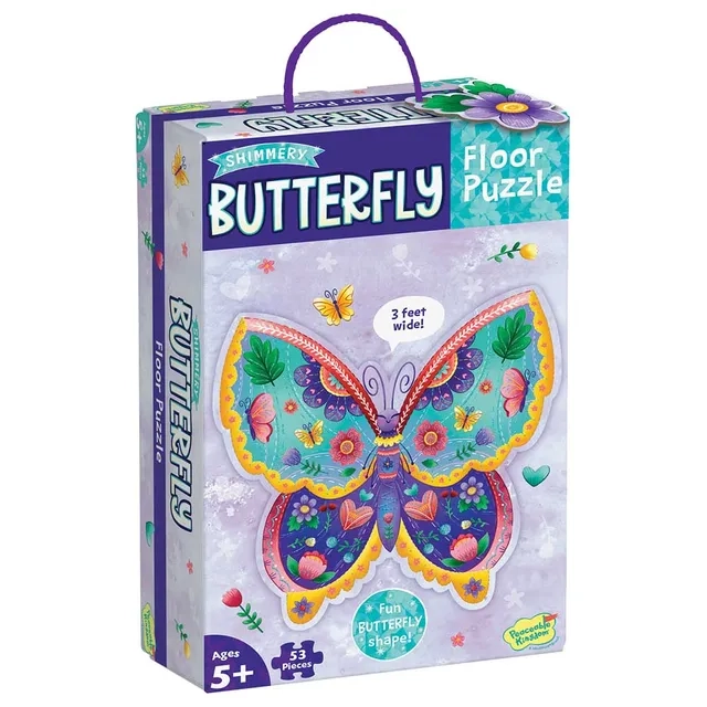 Shimmery Butterfly Floor Puzzle - 4 + 53 pieces