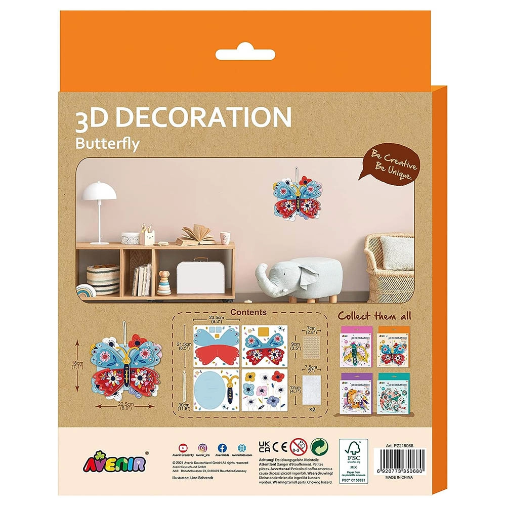 3D Decoration Kit - Butterfly Suitable for 5 years & above