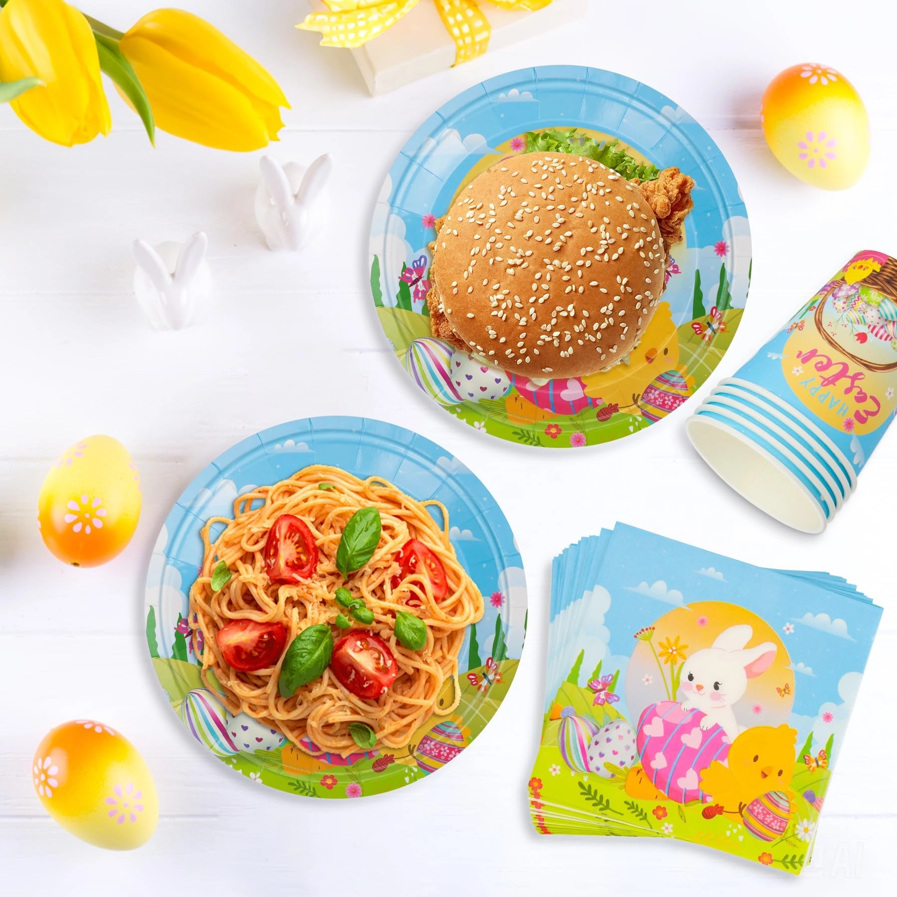 Easter Party Tableware Set - 53Pcs Easter
