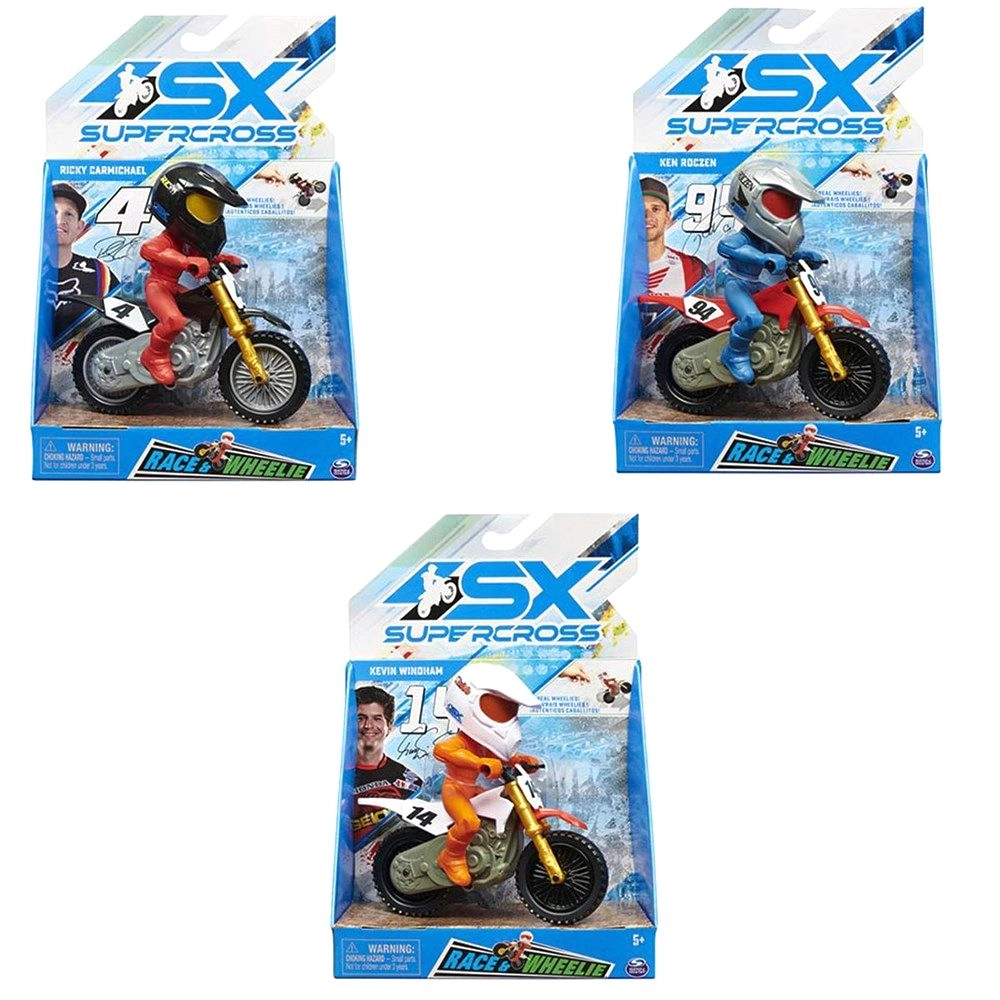 SPIN MASTER GAMES Super Cross Race & Wheelie Feature Motorcycle - 1:24 1:10