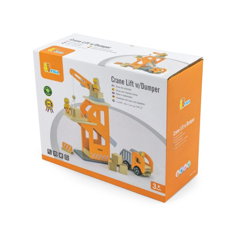 Crane Lift with Dumper - Wooden Suitable for 3 years & above