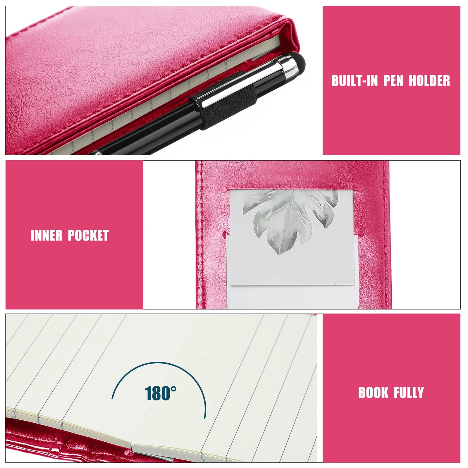 Mini Pocket Notepad Holder - 50 Lined Sheets 10 Pcs