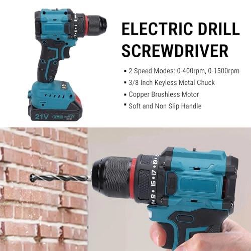 Cordless Drill Driver Kit - 2 x 1300mAh
