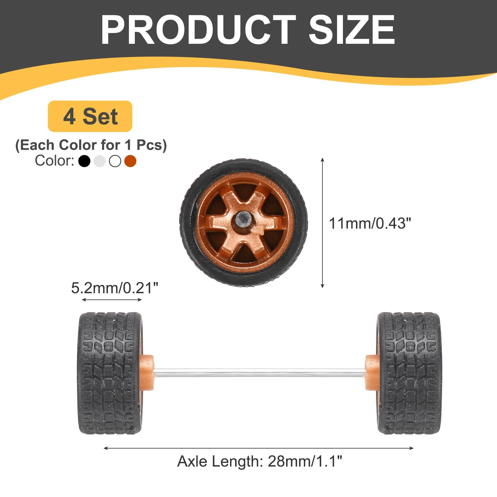 Wheels and Tires Set - 8.0 count 1/64