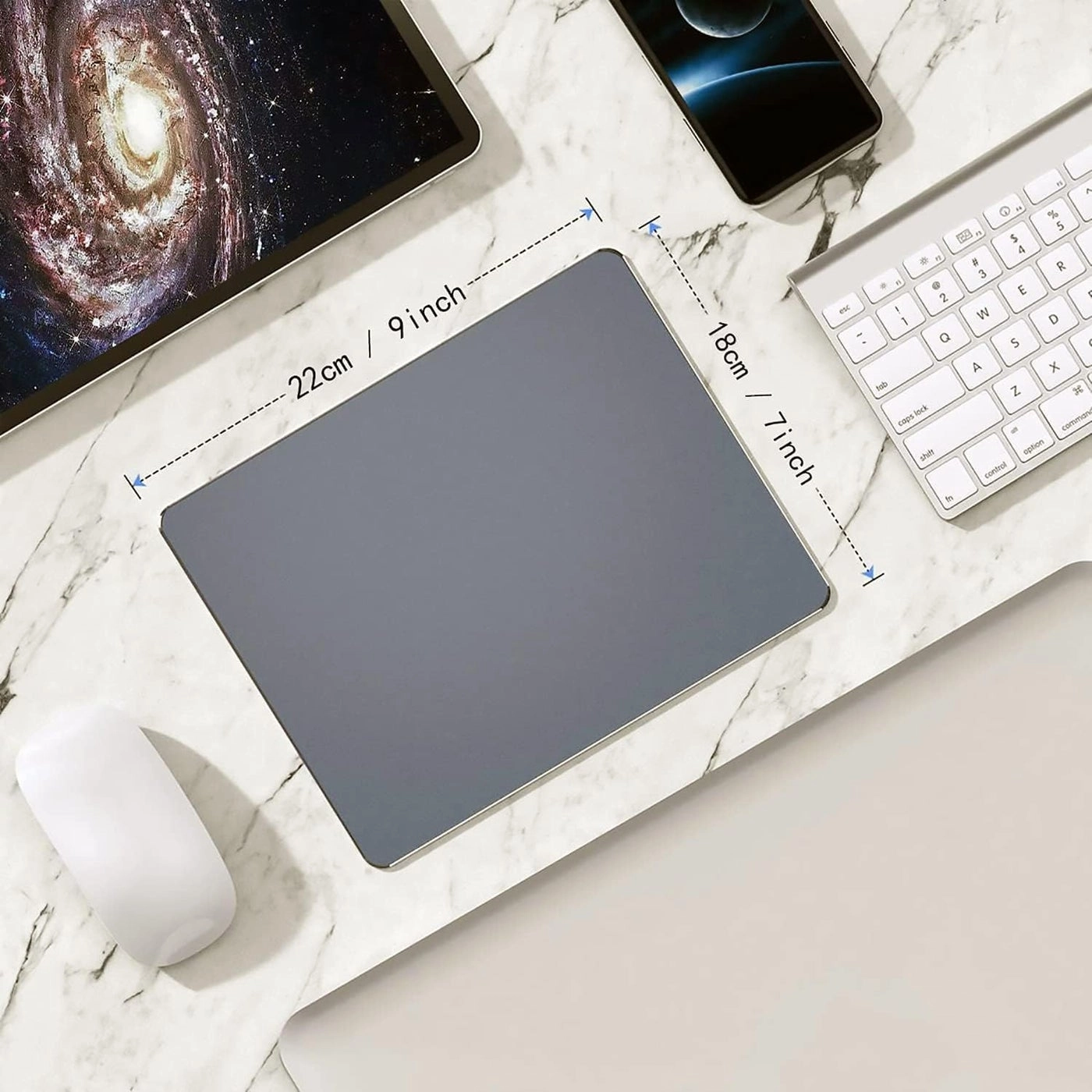 Aluminum Mouse Pad - Gray 8.7x7.1in