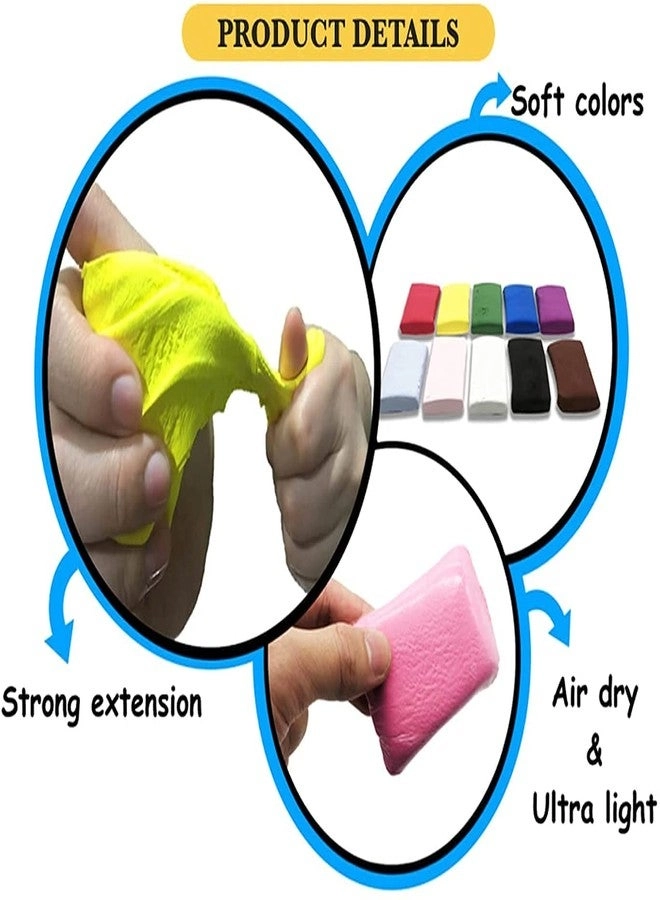 Air Dry Clay + Stickers + Tools - 48 pcs