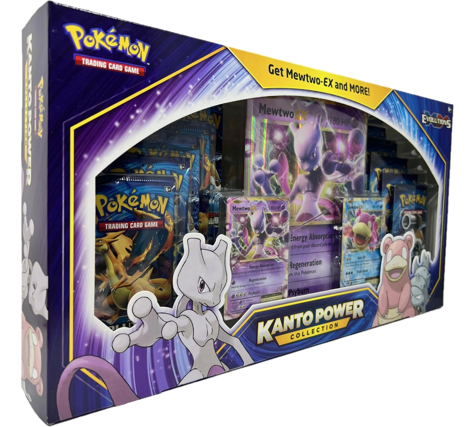Pokémon Mewtwo-EX - Oversized + Slowbro-EX + XY Evolutions Booster Pack - 10pcs