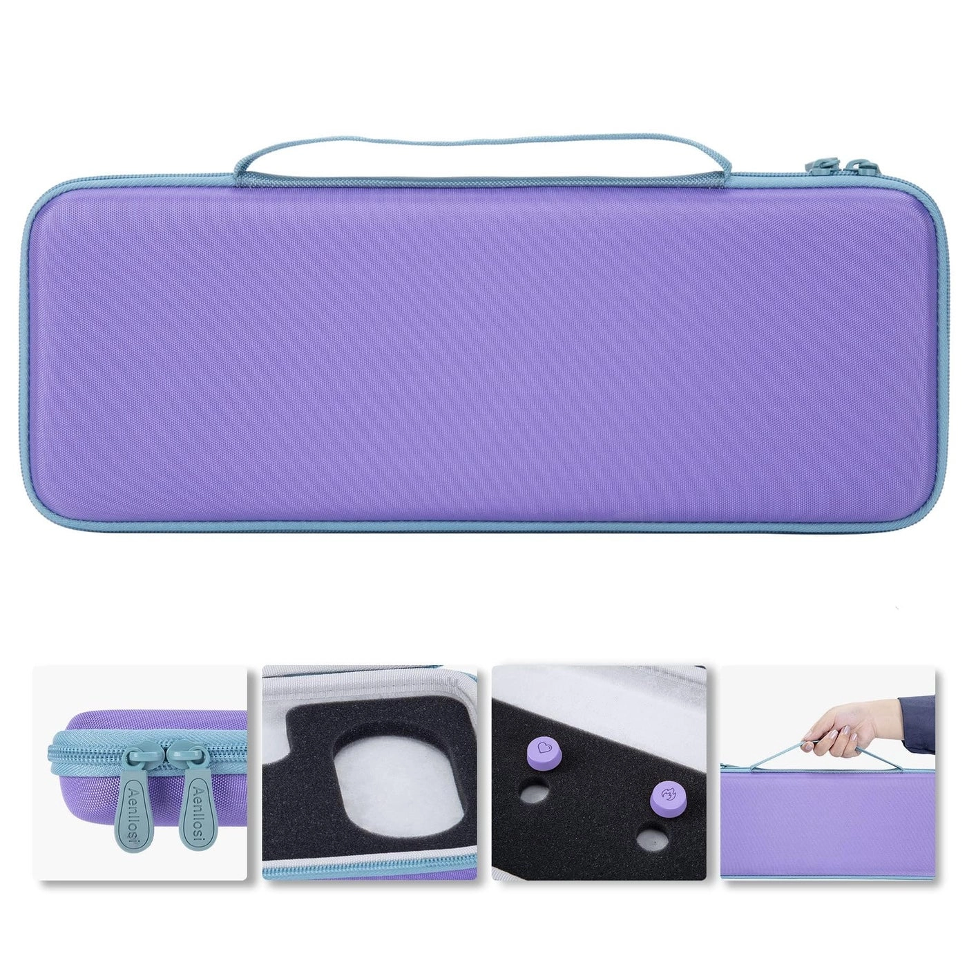 Hard Carrying Case Compatible with Logitech POP ICON Combo/POP Keys Mechanical Wireless Keyboard - Purple 15.4*5.5*1.5 inches