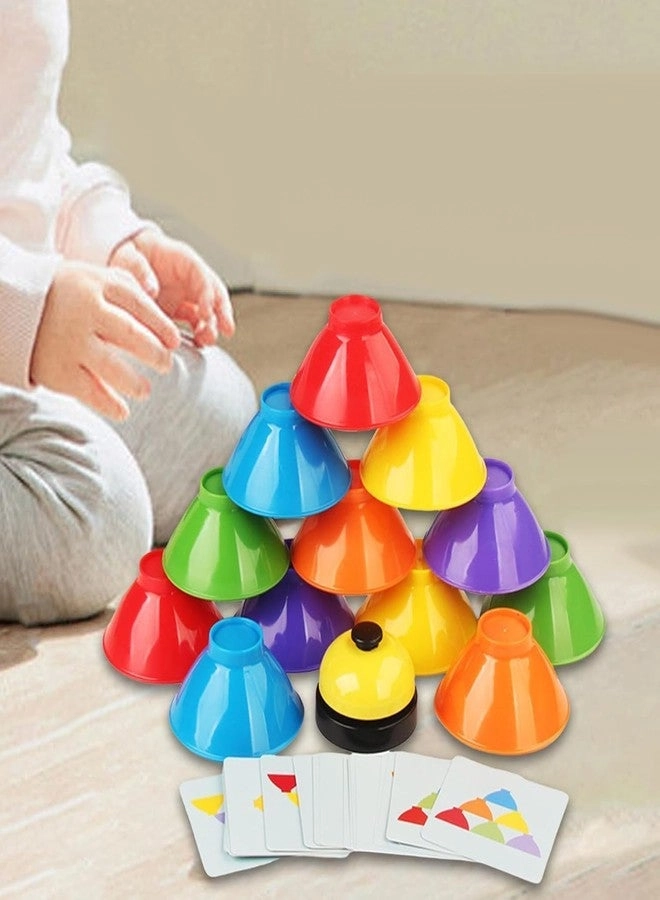 Stacking Game - Multicolour Plastic Cones Pattern Cards