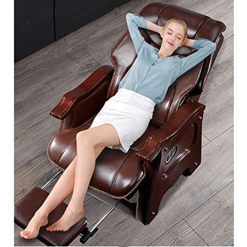 Desk Chair - PU Leather Brown High Back