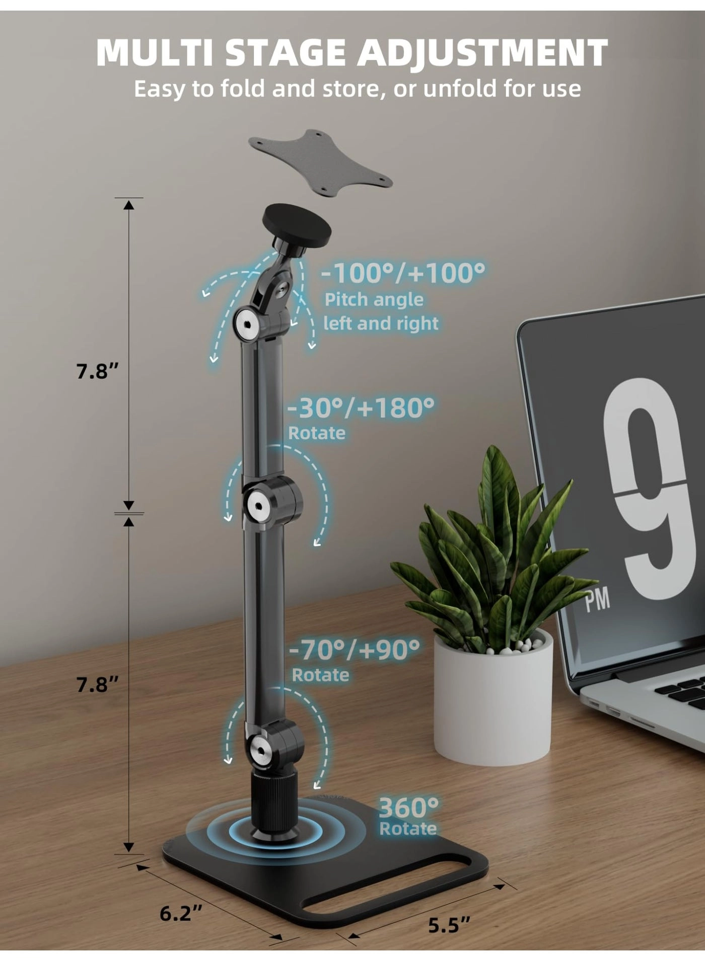 Portable Monitor Arm - 4.7-18.5 inch 75x75mm