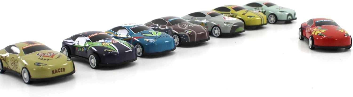 Qessential Small Pull Back Cars - 8pcs