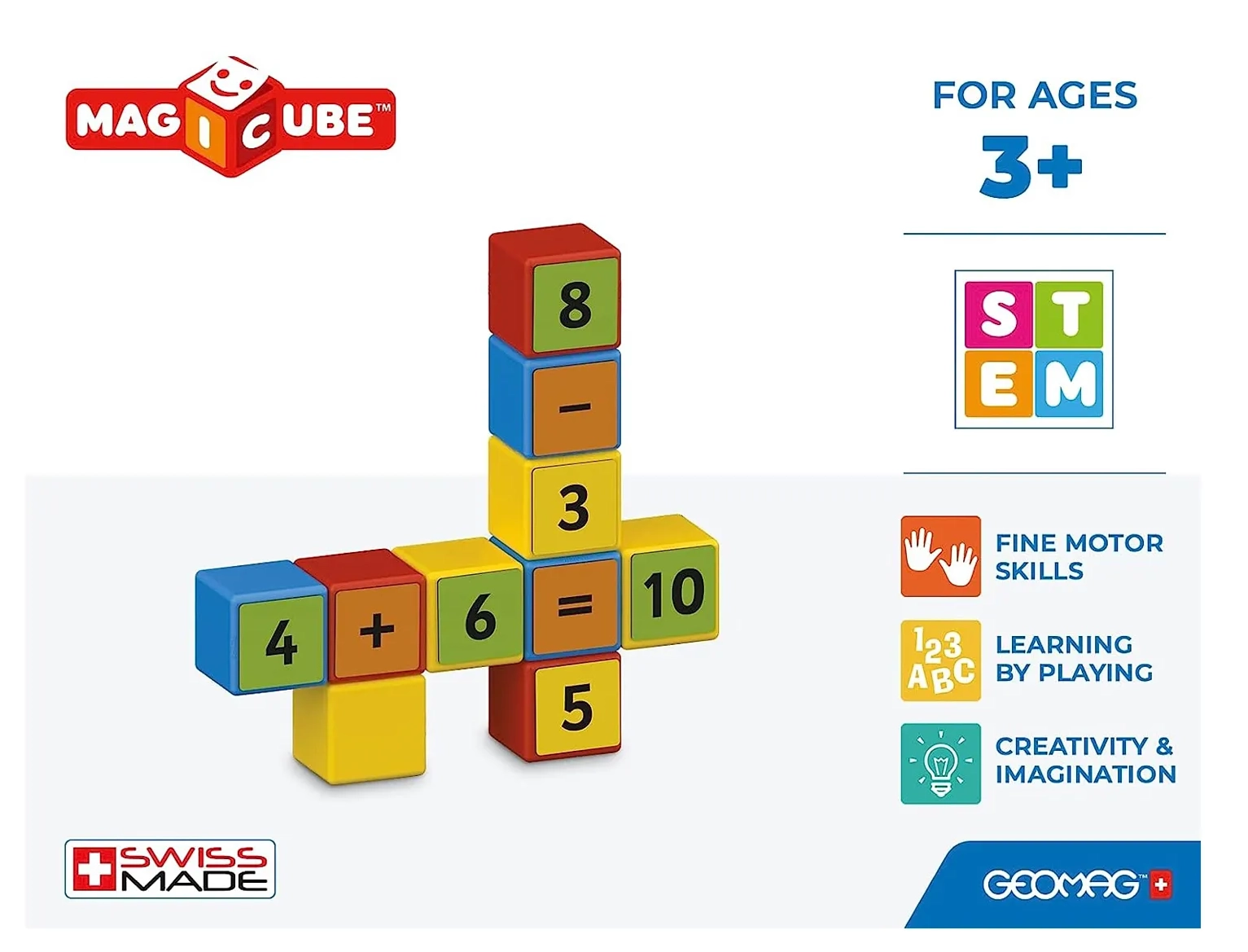 Magicube Math Building And Clips - 55 pcs