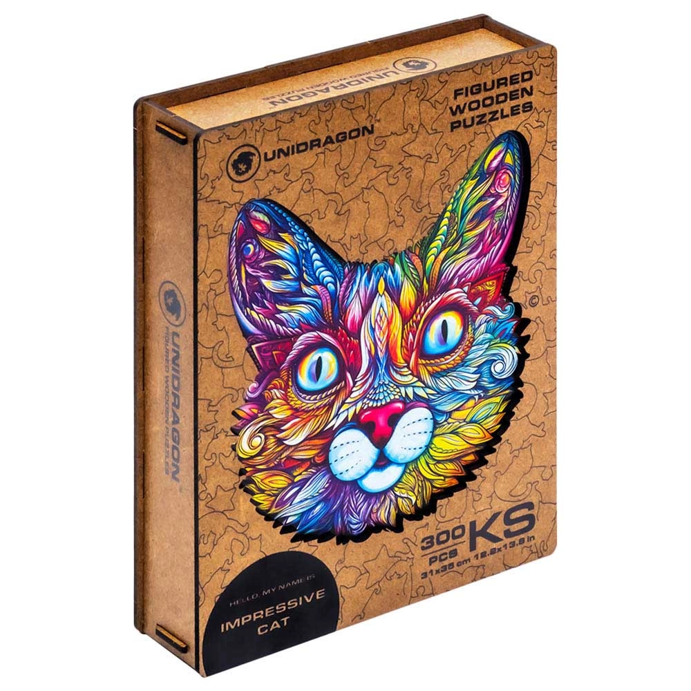 Unidragon Impressive Cat Wooden Puzzle (4107390-CAT_KS) - 300 pcs