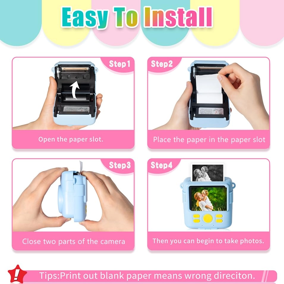 Instant Print Paper Rolls - 12 Rolls 2.2in × 20ft