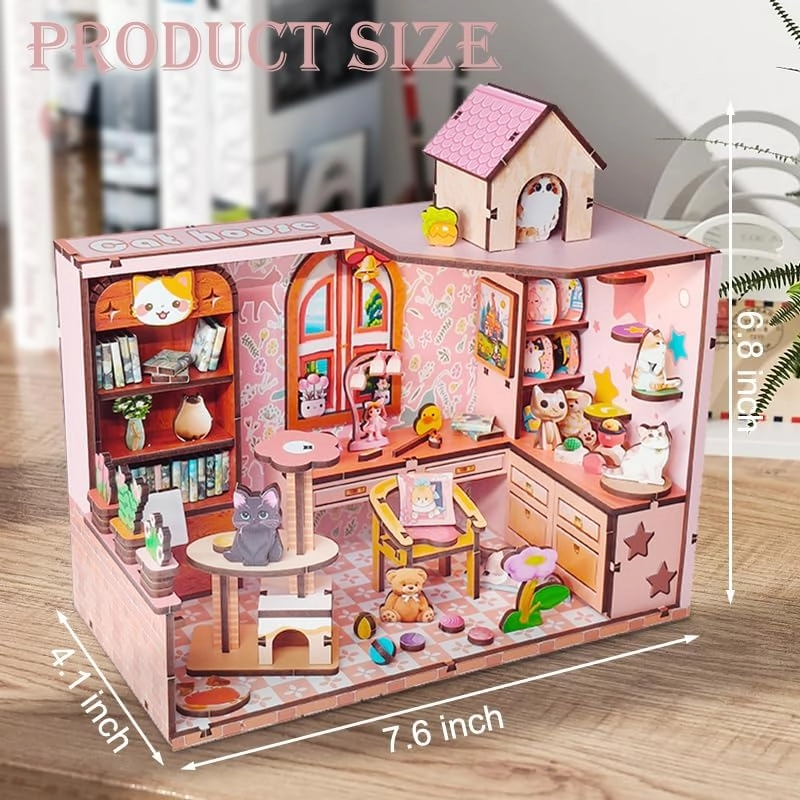 Miniature Dollhouse Kit - Cat House 1:12