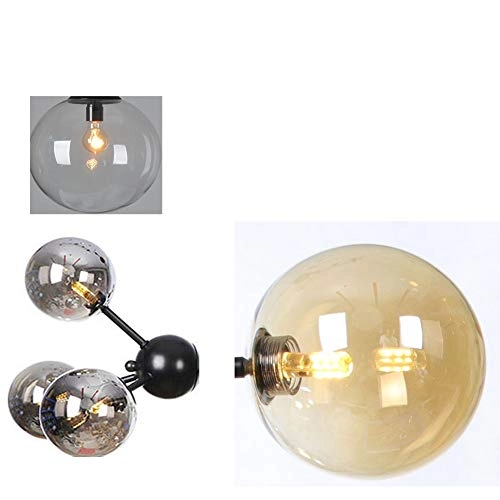 Magic Bean Molecular Chandelier - G4 LED 18 heads Black smoke-grey lampshade