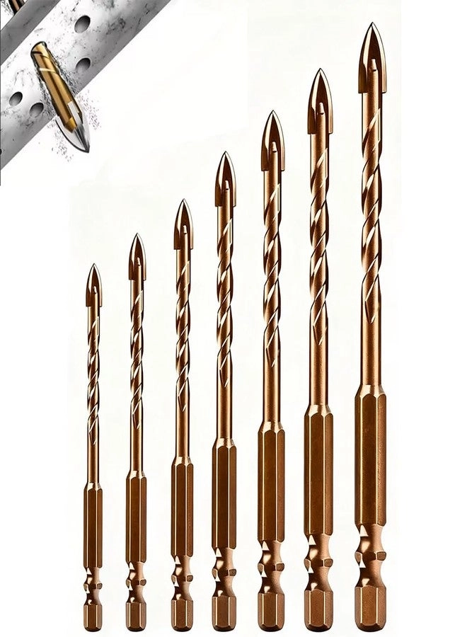 Obtheleg Masonry Drill Bit Set - Carbide Tip 7pcs 3mm-12mm