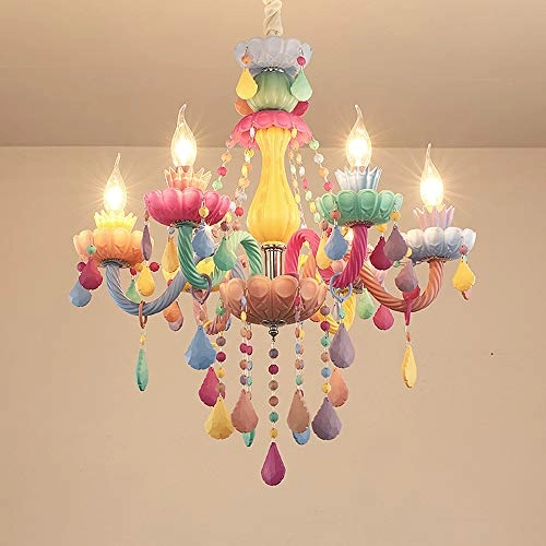 Colorful Crystal Chandelier - warm white