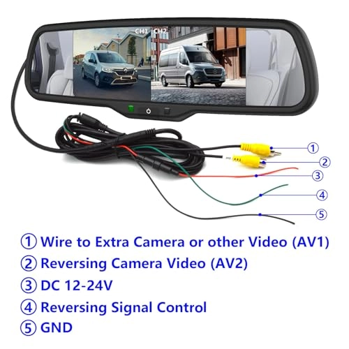 Dual Rear View Parking Reversing Brake Light Camera - Wired