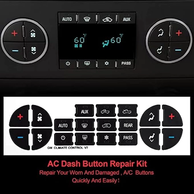 Ac Dash Button Repair Sticker - Chevy 6 Packs