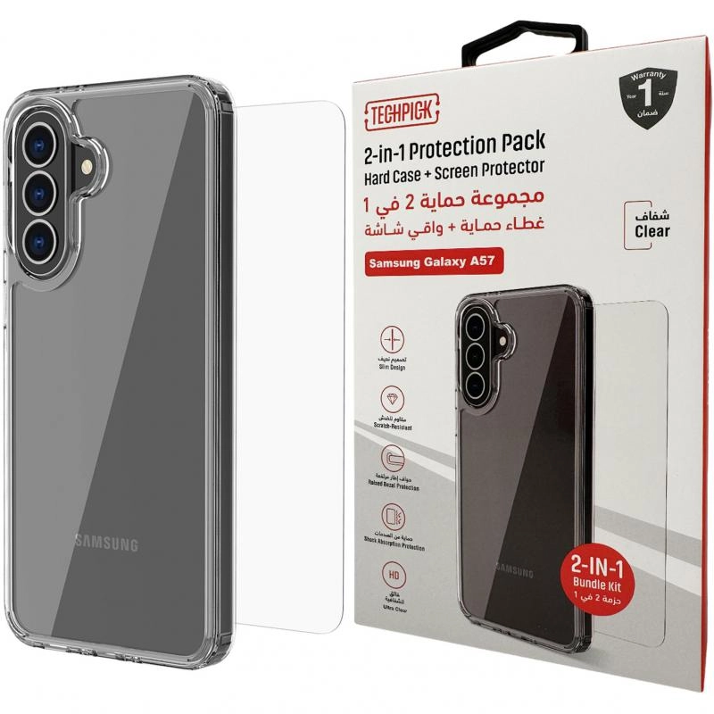 Techpick Clear Case + Tempered Glass - Clear for Samsung Galaxy A37 5G