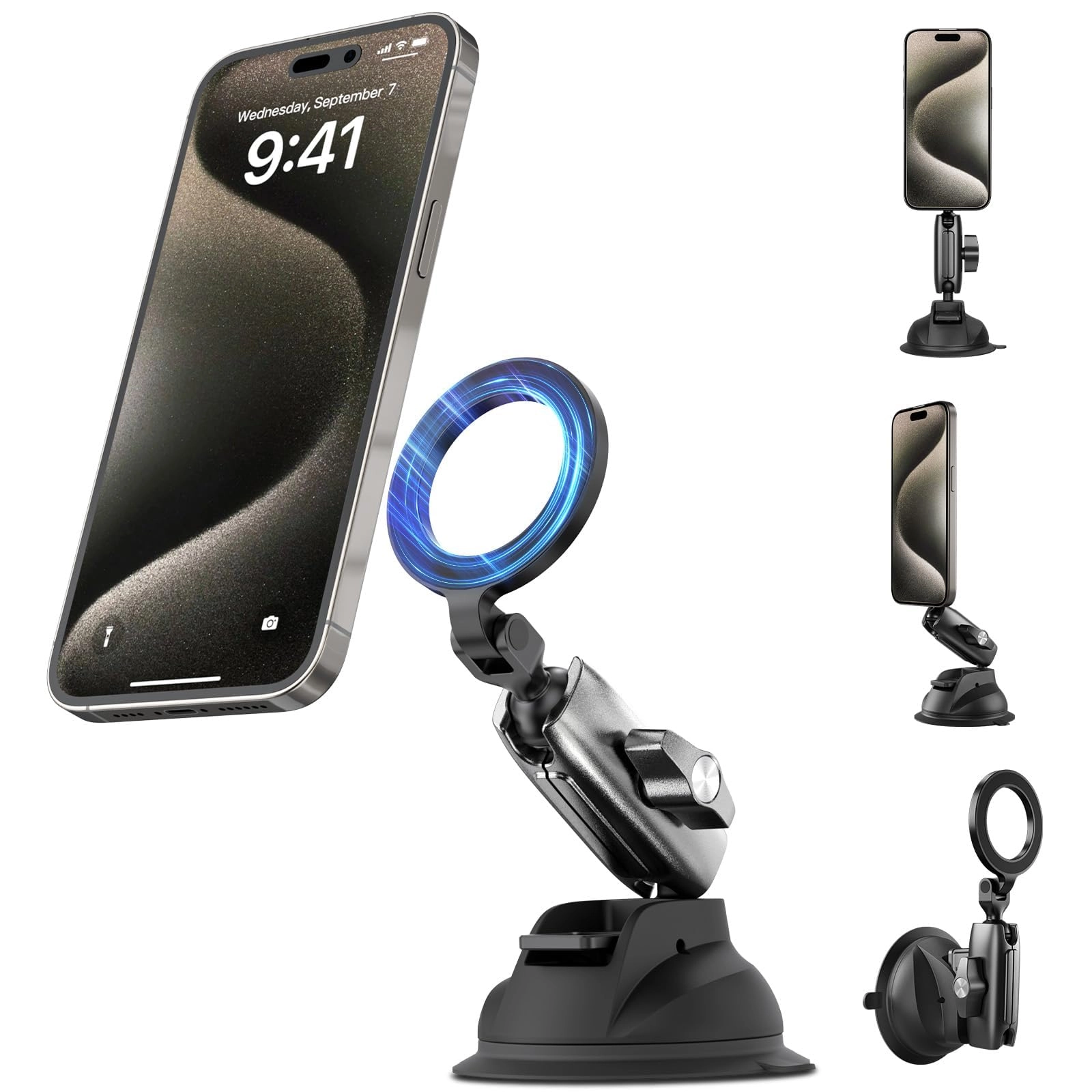Terrifi Magnetic Aluminum Suction Cup Car Phone Holder