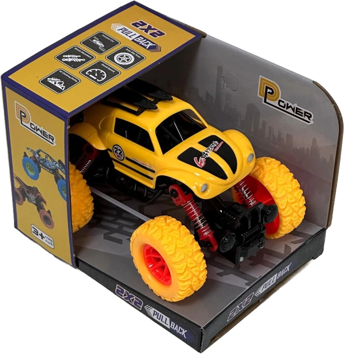 D-Power Pullback Stunt Off Roader - Yellow 3 Years