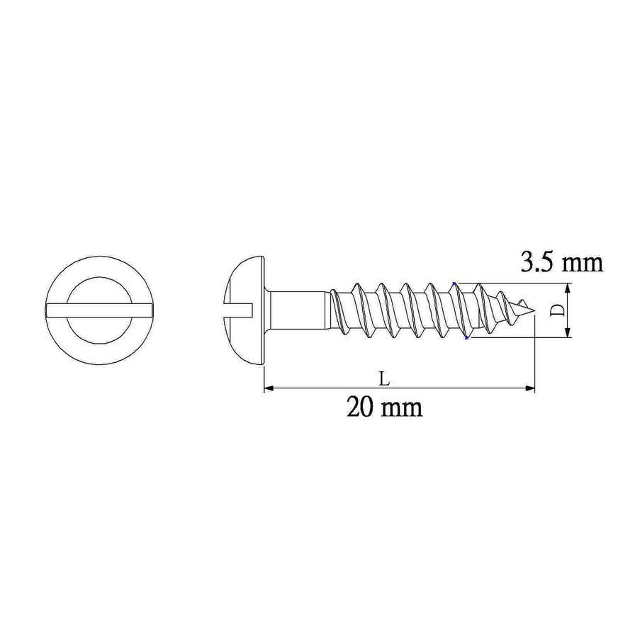 Carbon Steel Dome Wood Screw Pack 3.5mm 20mm
