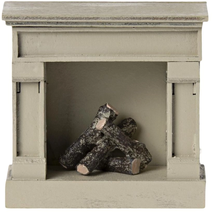 Maileg Fireplace Mouse - Off White 3+