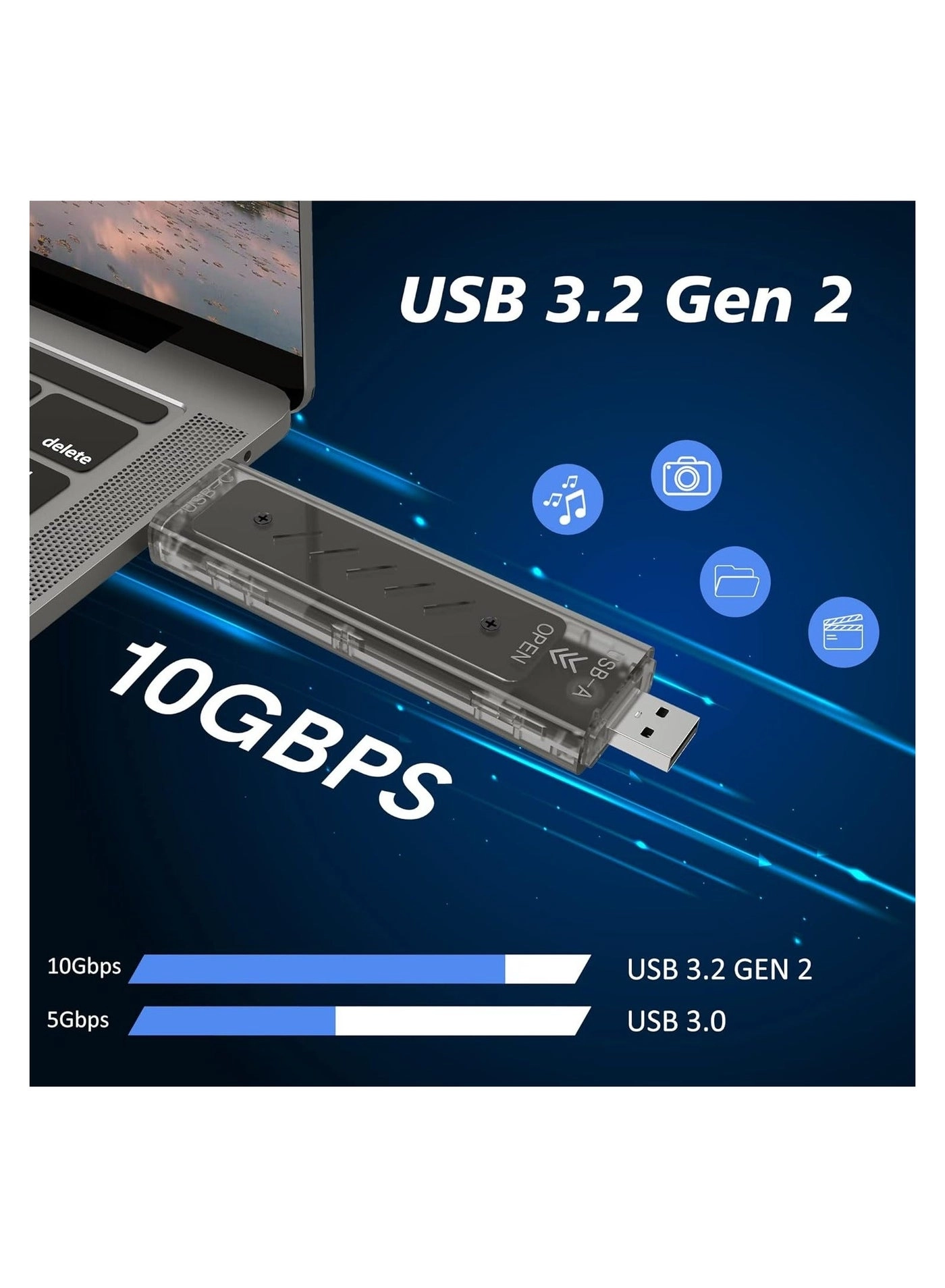 M.2 SSD Enclosure - NVMe SATA Dual Protocol 10Gbps USB-C/A