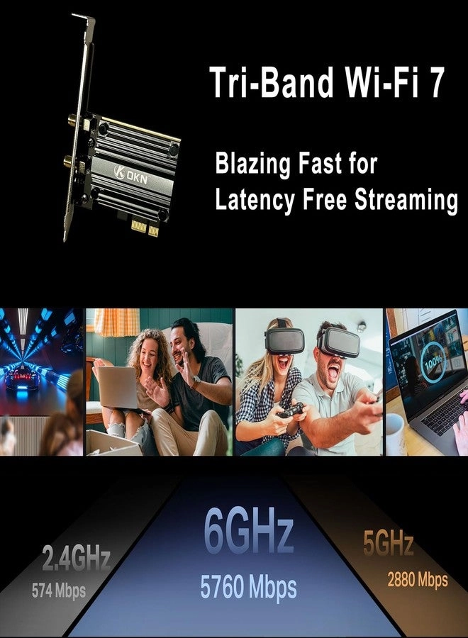 WiFi 7 PCIE Card - Tri-Band PCIE x1, x4, x8, x16 Wireless