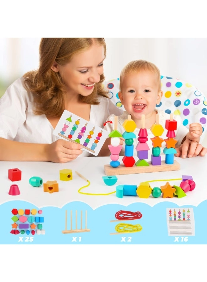 Wooden Beads Sequencing Toy - 3 4 5 Years