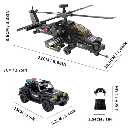 Black Hawk Helicopter + SWAT Truck - Soldiers 1 pcs