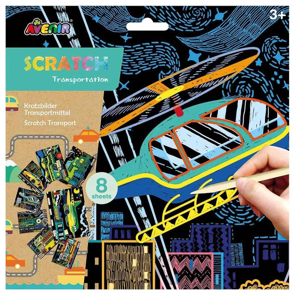 Scratch Art Kit - 8 pieces wooden pen