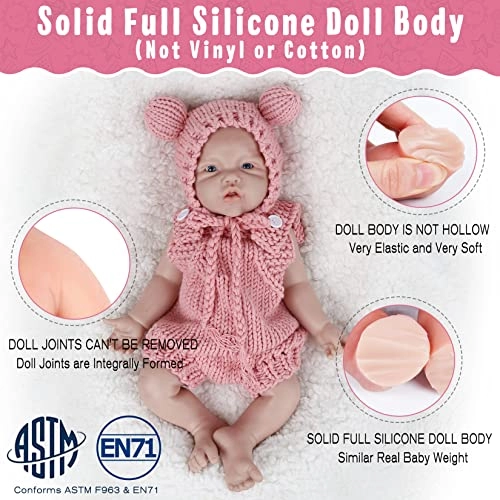 Reborn Baby Doll - 17 Inch Silicone Girl Ages 36+