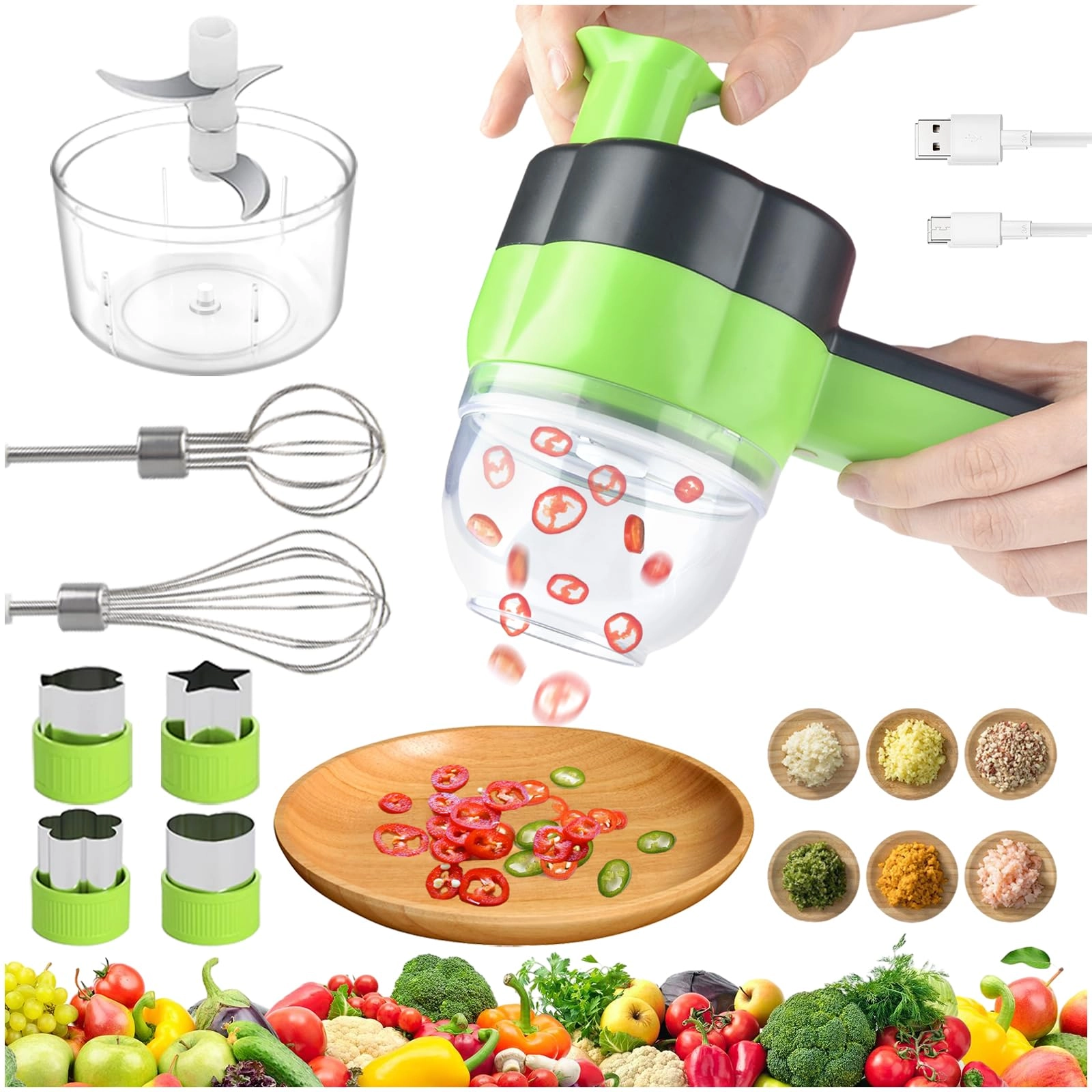 TOGETDREAM Vegetable Chopper - 280ml 3 blades
