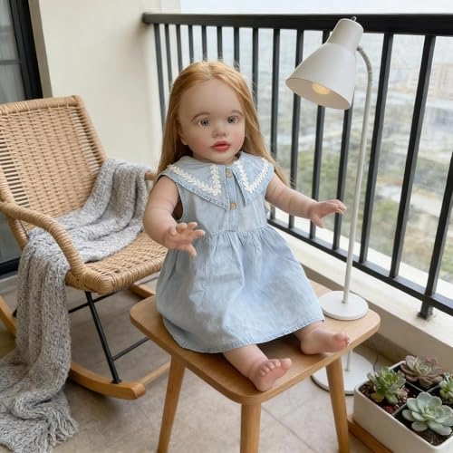 Pippa Reborn Baby Doll - 26 inch Cotton Vinyl Hand-rooted Curly Hair Ages 3+