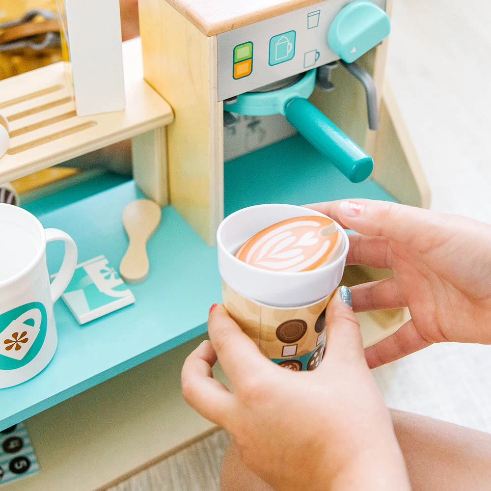 Wooden Cafe Barista Coffee Shop Playset - 35 pcs (EM-MD30602)