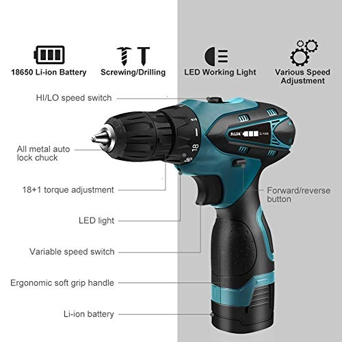 3 in 1 Electric Hammer Drill - Cordless 25+3 N.m 10mm