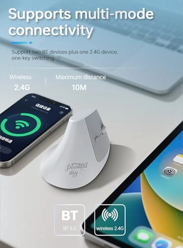 Ergonomic Wireless Mouse - Bluetooth USB