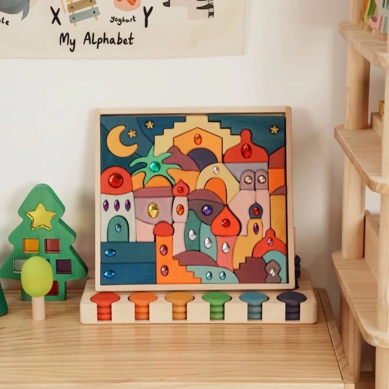 Moon Beach Gemstone Blocks - 3 years and up 52 pieces