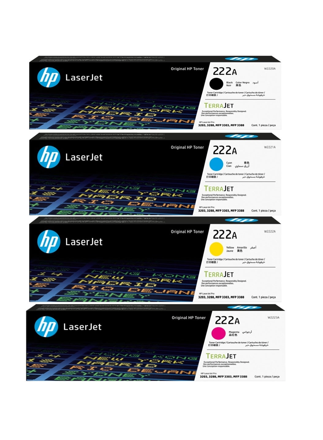 HP 222A Toner Cartridge - Black Cyan Yellow Magenta