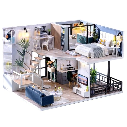 DIY Miniature Dollhouse Kit - 3D Wooden LED Light