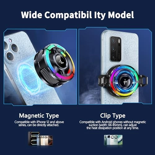 Mag-Safe Phone Cooler - Ultra-Fast Cooling RGB Light